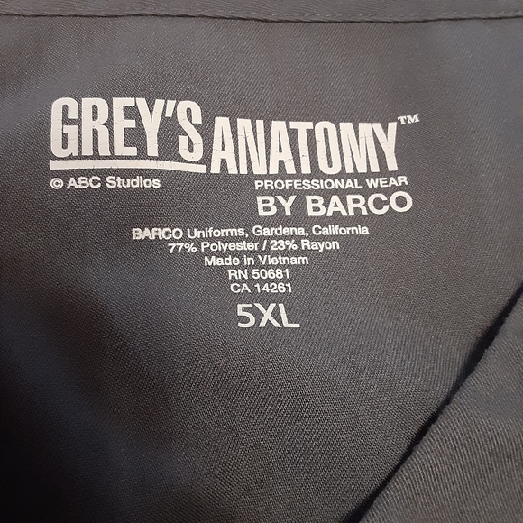 GREY'S ANATOMY #41101X SCRUB TOP STEEL MOCK WRAP/PRINCESS SEAM WOMENS SIZE 5XL. - Picture 4 of 8